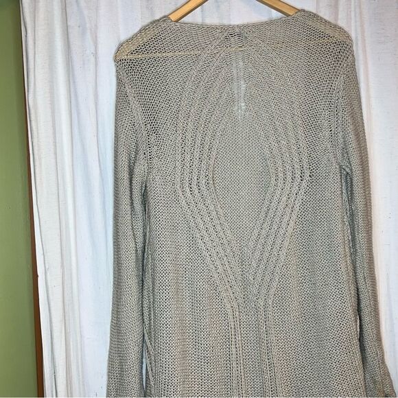 LARGE ~ Tan ~ Lineamaglia ~ Knit Tunic Cardigan ~ EUC - Picture 5 of 6
